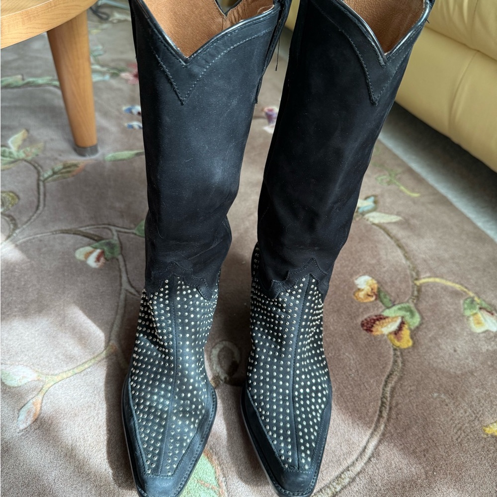 Donald J. Pliner Black Studded Heeled Boots